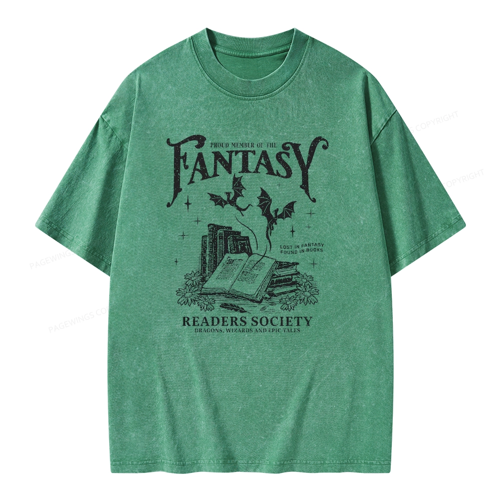 Pagewings Fantasy Readers Society Unisex Washed T-shirt
