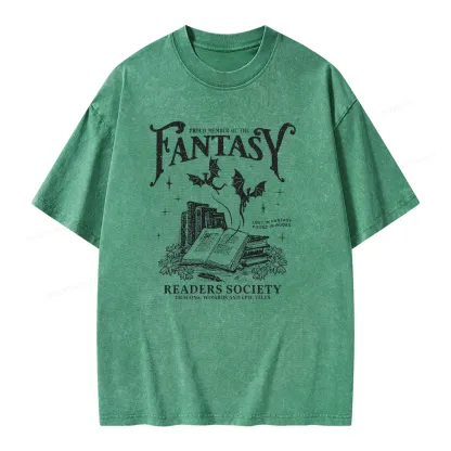 Pagewings Fantasy Readers Society Unisex Washed T-shirt