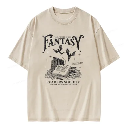 Pagewings Fantasy Readers Society Unisex Washed T-shirt