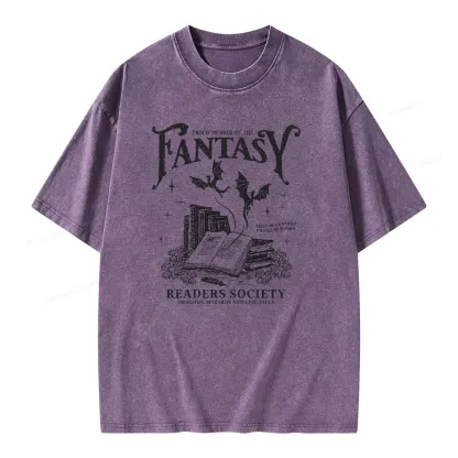 Pagewings Fantasy Readers Society Unisex Washed T-shirt