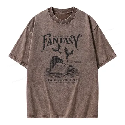 Pagewings Fantasy Readers Society Unisex Washed T-shirt