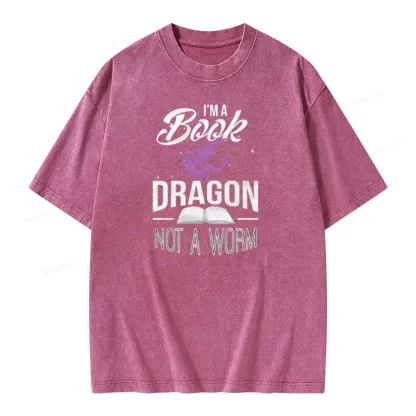 Pagewings Im A Book Dragon Not A Worm Unisex Washed T-shirt