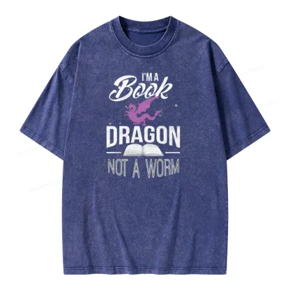 Pagewings Im A Book Dragon Not A Worm Unisex Washed T-shirt