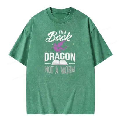 Pagewings Im A Book Dragon Not A Worm Unisex Washed T-shirt