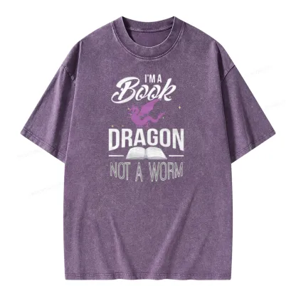 Pagewings Im A Book Dragon Not A Worm Unisex Washed T-shirt