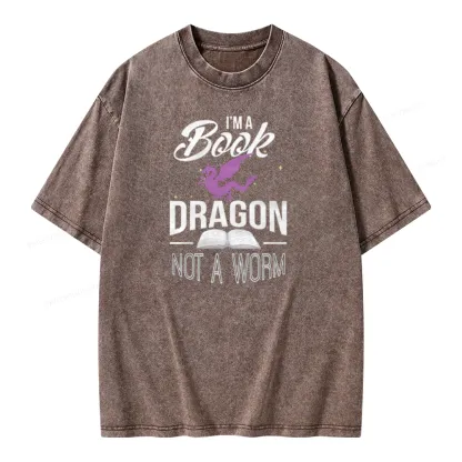 Pagewings Im A Book Dragon Not A Worm Unisex Washed T-shirt