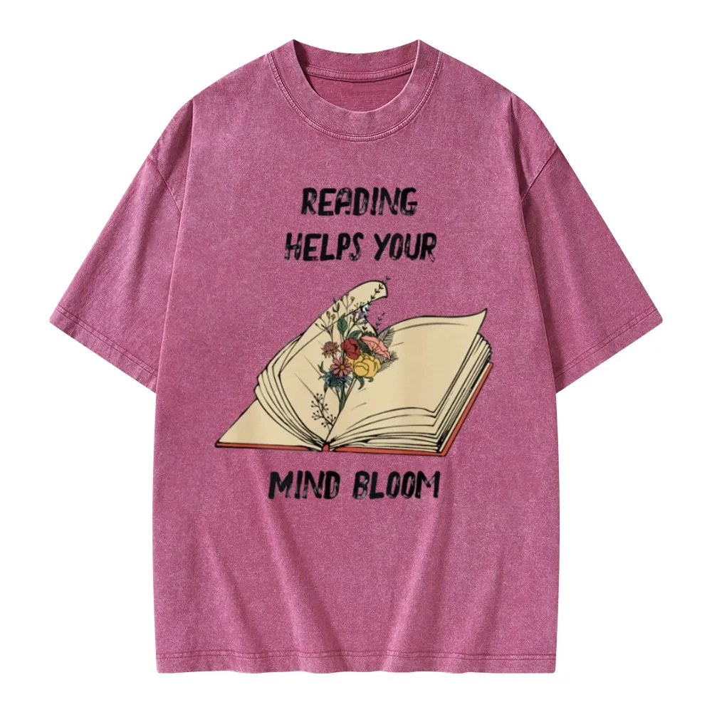 Pagewings Personalised Vintage Reading Book Wild Flowers Unisex Washed T-shirt
