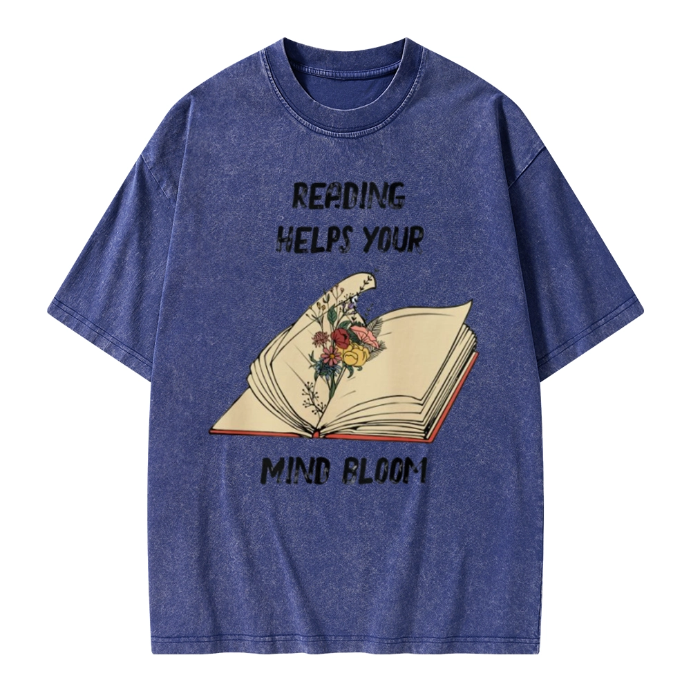Pagewings Personalised Vintage Reading Book Wild Flowers Unisex Washed T-shirt