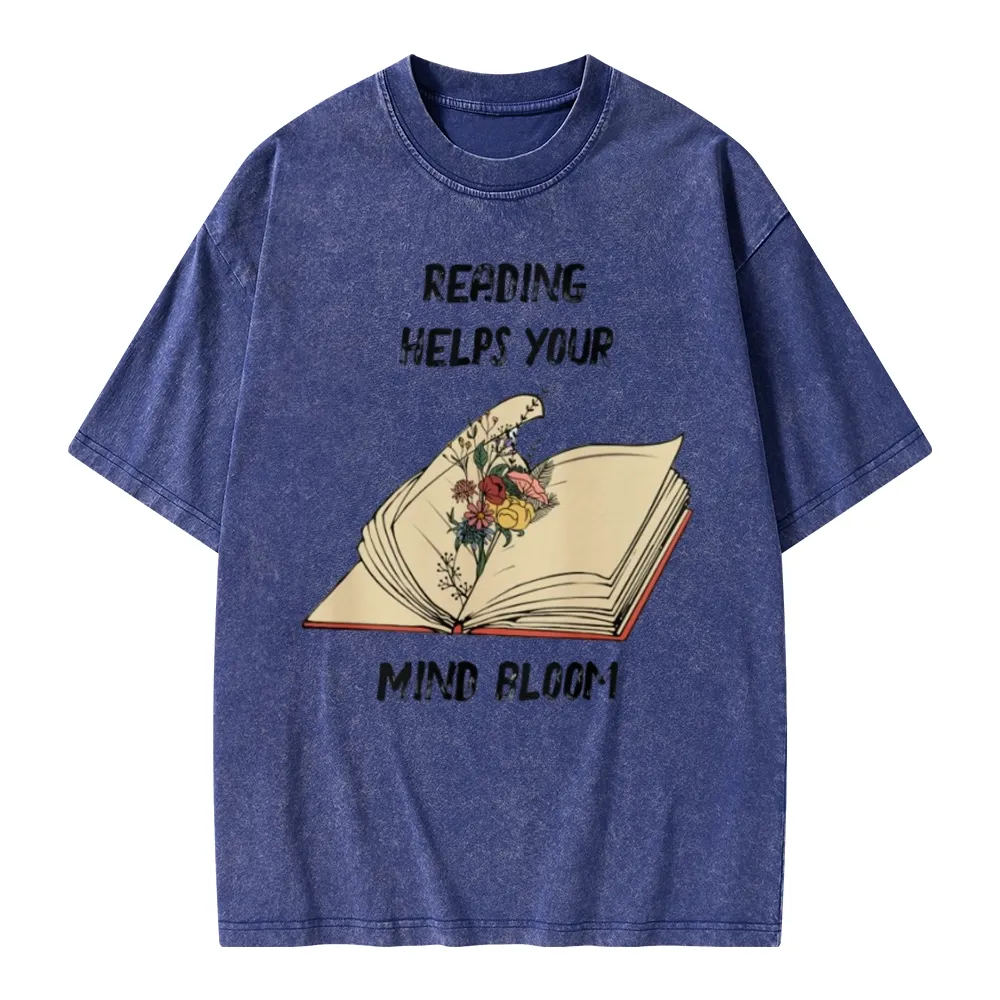 Pagewings Personalised Vintage Reading Book Wild Flowers Unisex Washed T-shirt