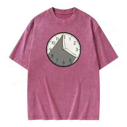 Pagewings Book Clock Unisex Washed T-shirt