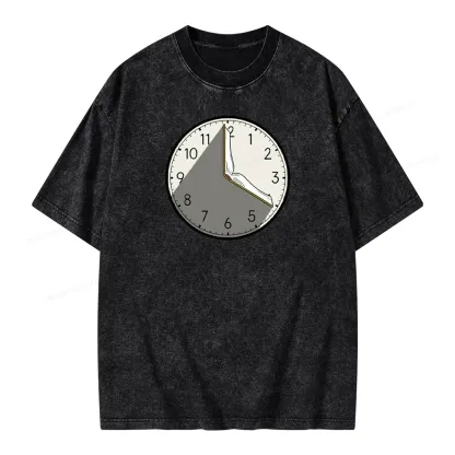 Pagewings Book Clock Unisex Washed T-shirt