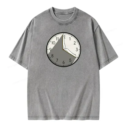 Pagewings Book Clock Unisex Washed T-shirt