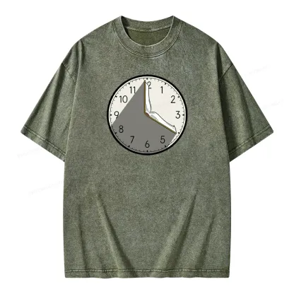 Pagewings Book Clock Unisex Washed T-shirt