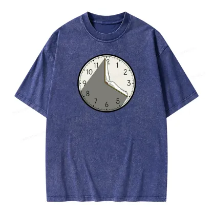 Pagewings Book Clock Unisex Washed T-shirt