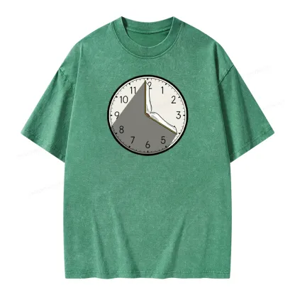 Pagewings Book Clock Unisex Washed T-shirt