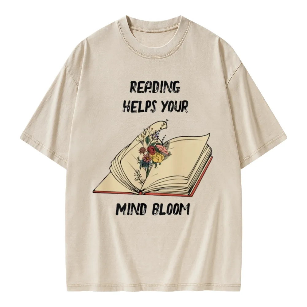 Pagewings Personalised Vintage Reading Book Wild Flowers Unisex Washed T-shirt