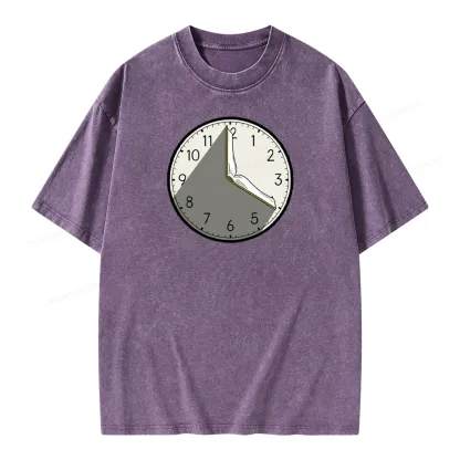 Pagewings Book Clock Unisex Washed T-shirt