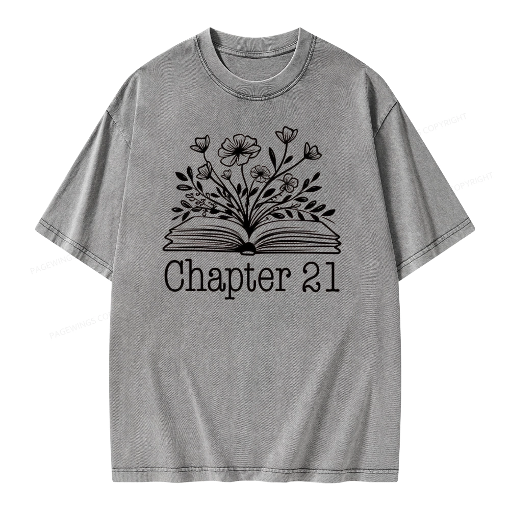 Pagewings Birthday Gift Book Lover Unisex Washed T-shirt