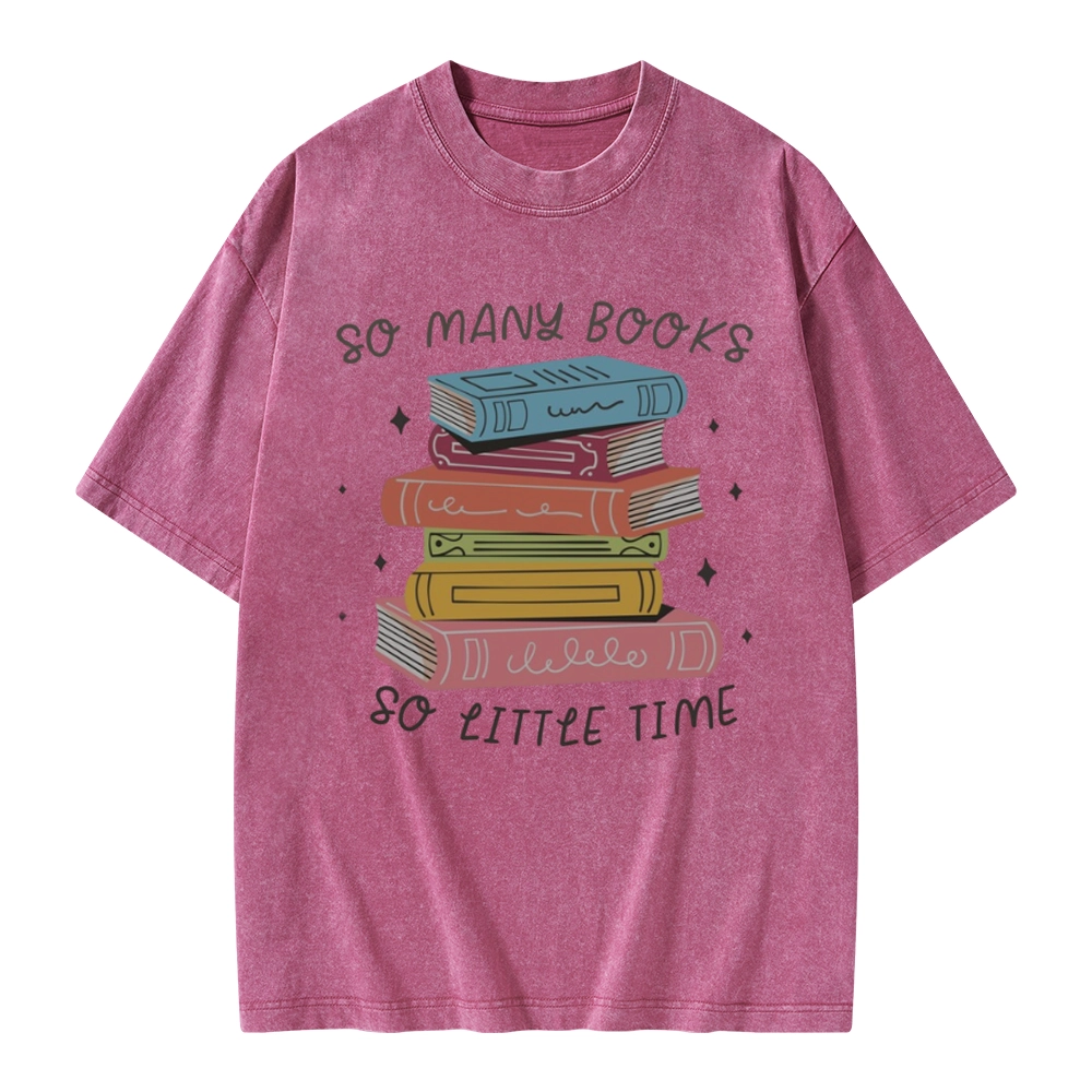 Pagewings So Many Books So Little Time Unisex Washed T-shirt