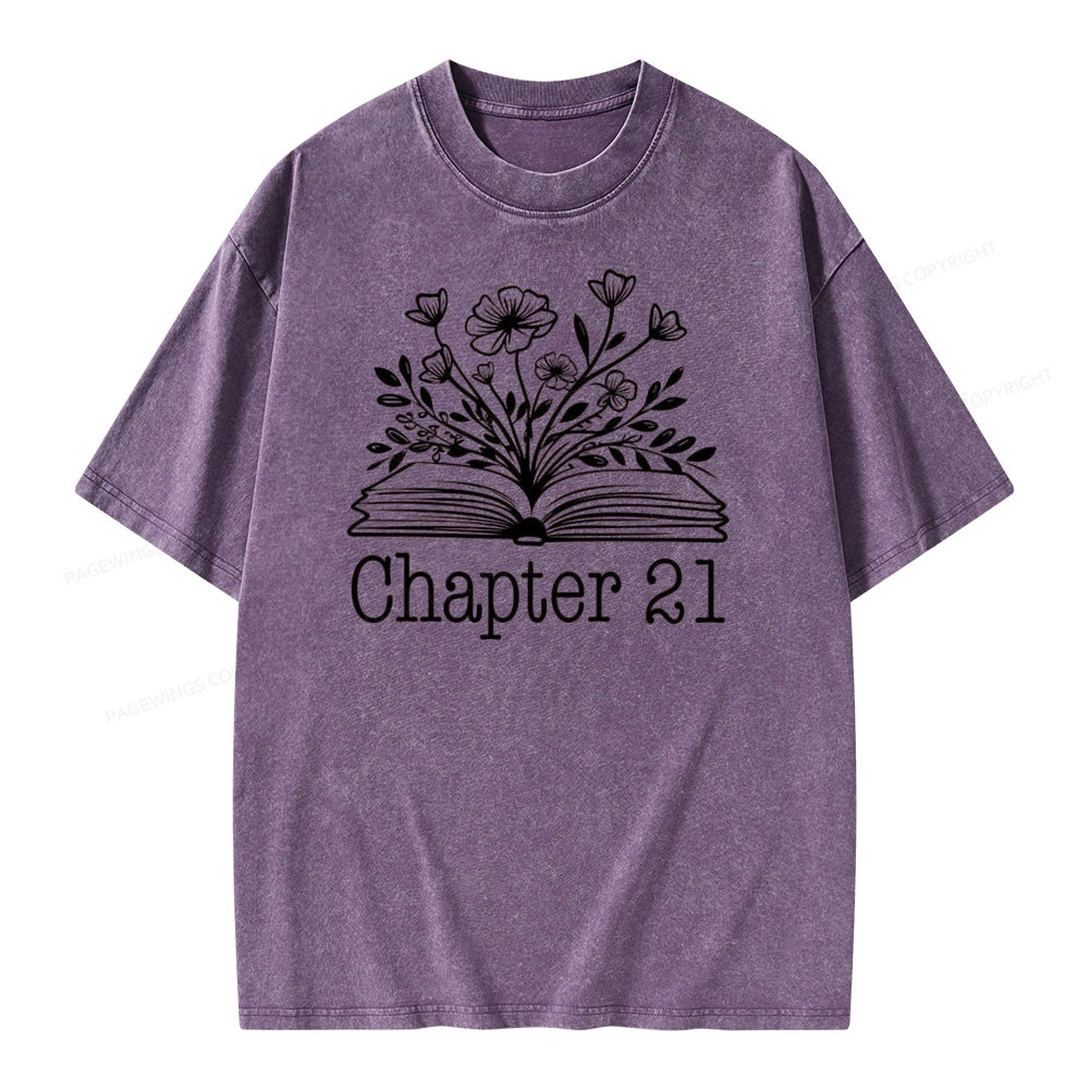 Pagewings Birthday Gift Book Lover Unisex Washed T-shirt