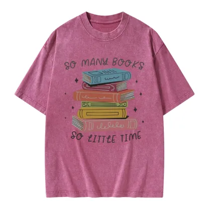 Pagewings So Many Books So Little Time Unisex Washed T-shirt