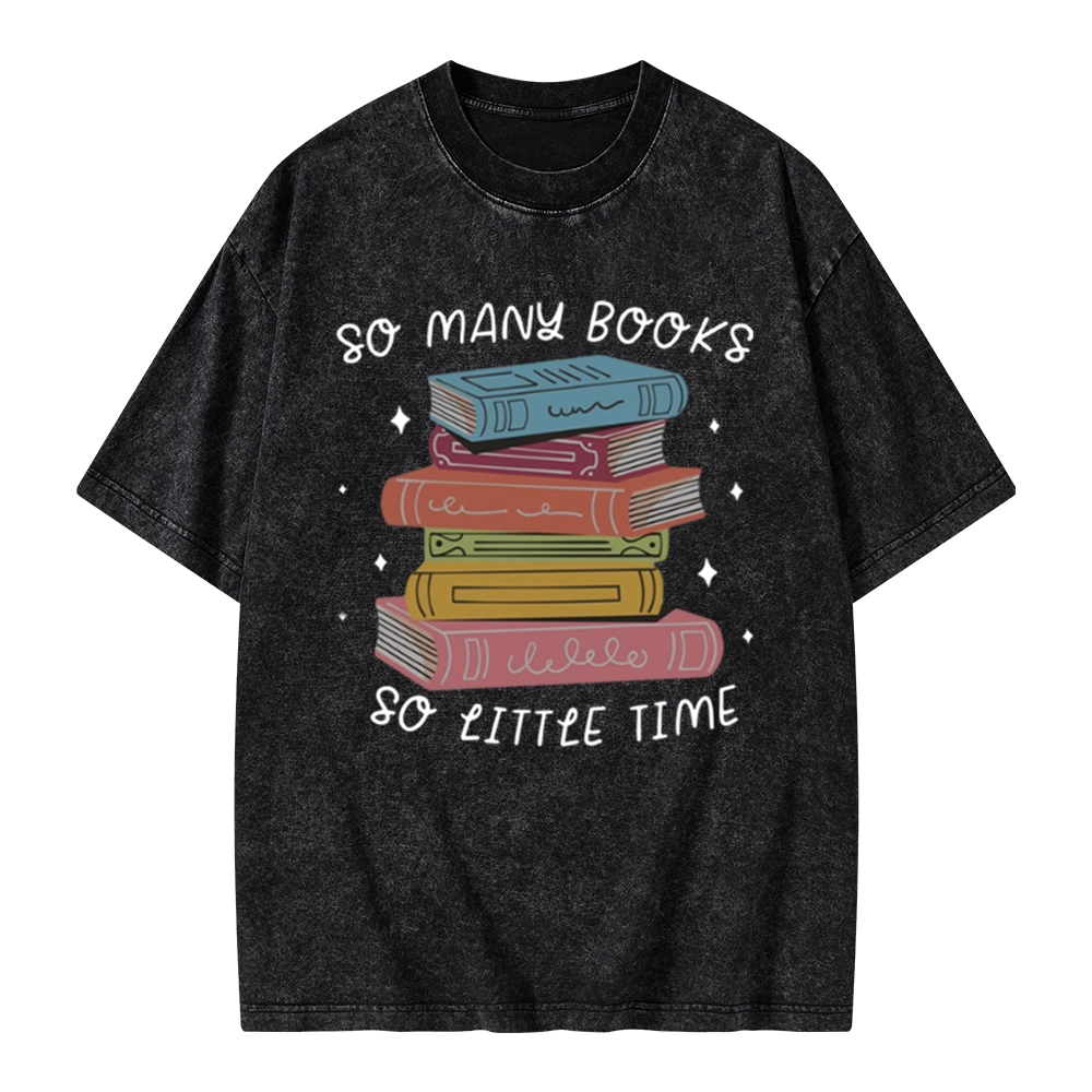 Pagewings So Many Books So Little Time Unisex Washed T-shirt