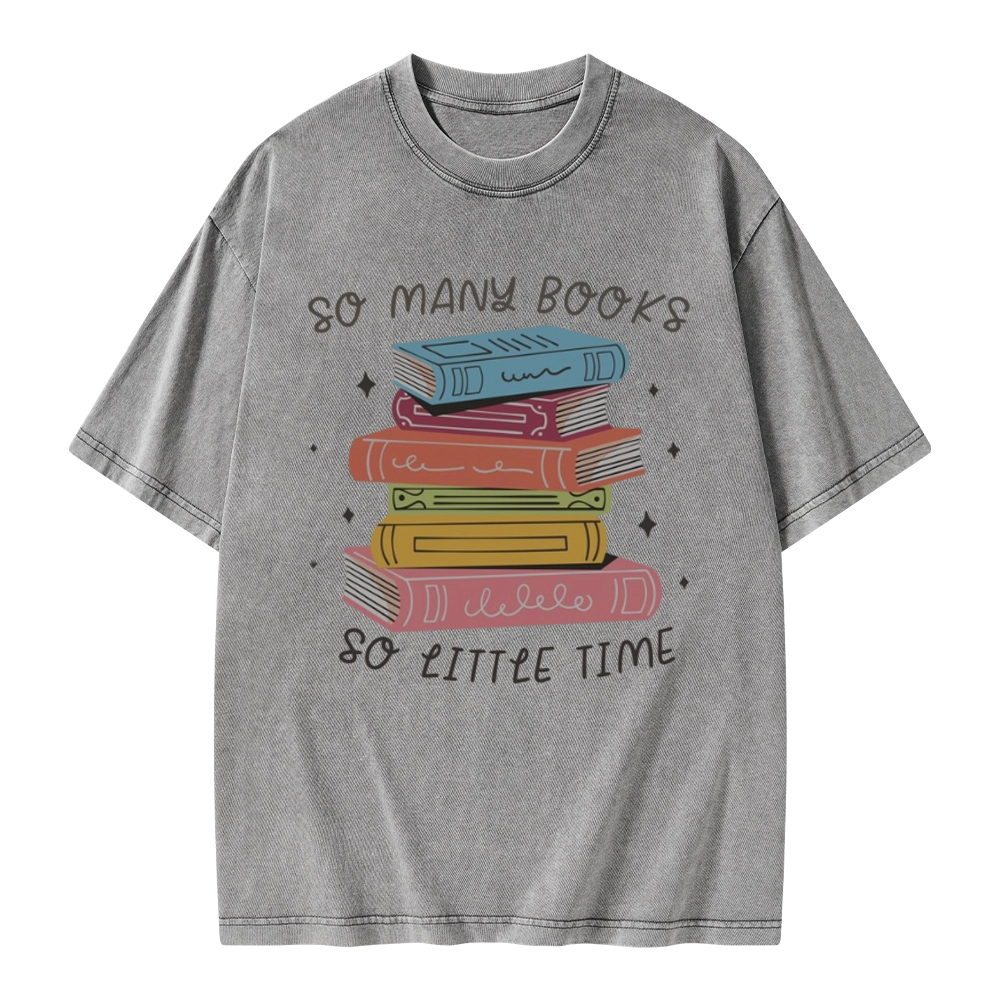 Pagewings So Many Books So Little Time Unisex Washed T-shirt