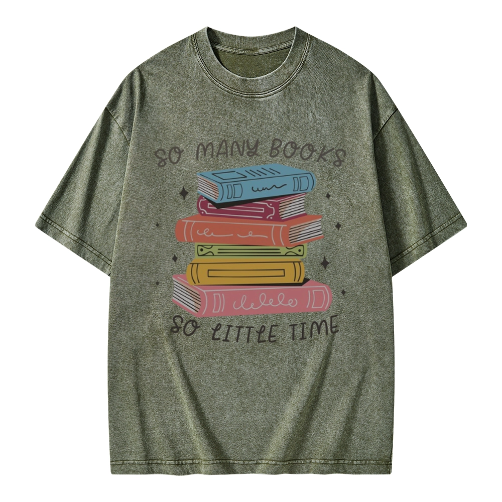 Pagewings So Many Books So Little Time Unisex Washed T-shirt