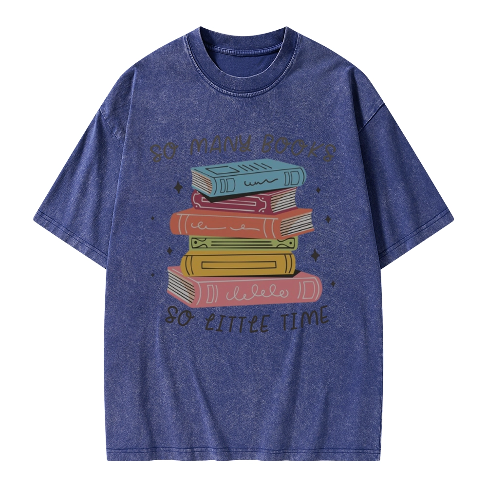 Pagewings So Many Books So Little Time Unisex Washed T-shirt
