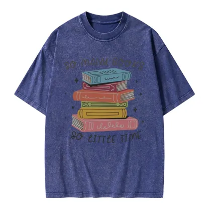 Pagewings So Many Books So Little Time Unisex Washed T-shirt
