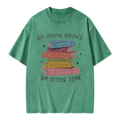 Pagewings So Many Books So Little Time Unisex Washed T-shirt