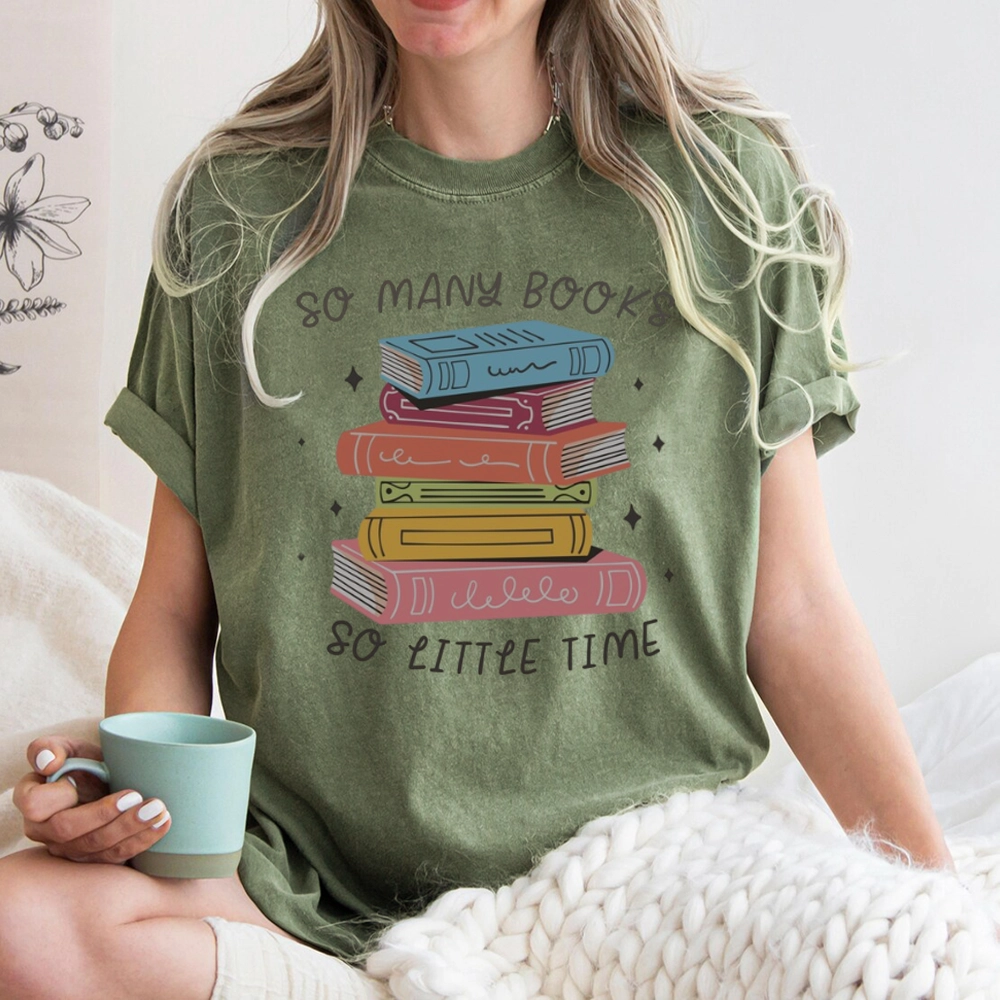 Pagewings So Many Books So Little Time Unisex Washed T-shirt