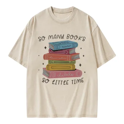 Pagewings So Many Books So Little Time Unisex Washed T-shirt
