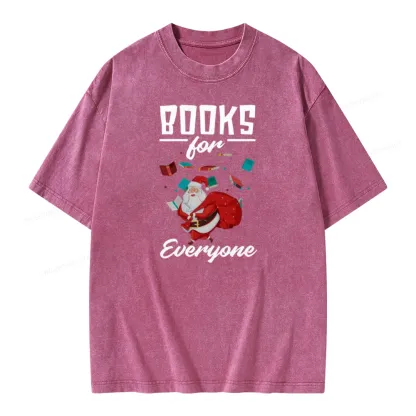 Pagewings Merry Christmas Bookworm Unisex Washed T-shirt