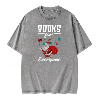 Pagewings Merry Christmas Bookworm Unisex Washed T-shirt