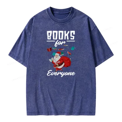 Pagewings Merry Christmas Bookworm Unisex Washed T-shirt