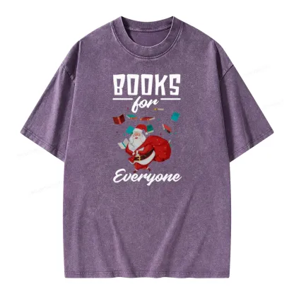 Pagewings Merry Christmas Bookworm Unisex Washed T-shirt