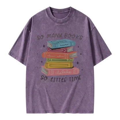 Pagewings So Many Books So Little Time Unisex Washed T-shirt