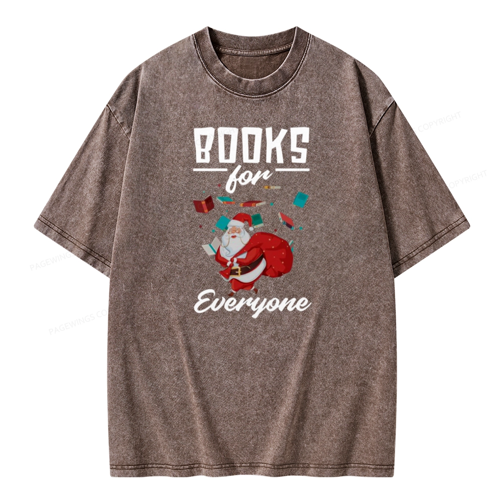 Pagewings Merry Christmas Bookworm Unisex Washed T-shirt
