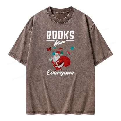 Pagewings Merry Christmas Bookworm Unisex Washed T-shirt