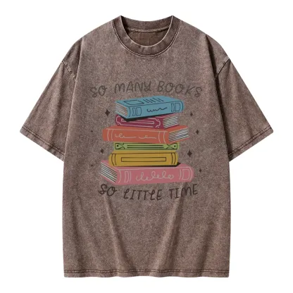 Pagewings So Many Books So Little Time Unisex Washed T-shirt