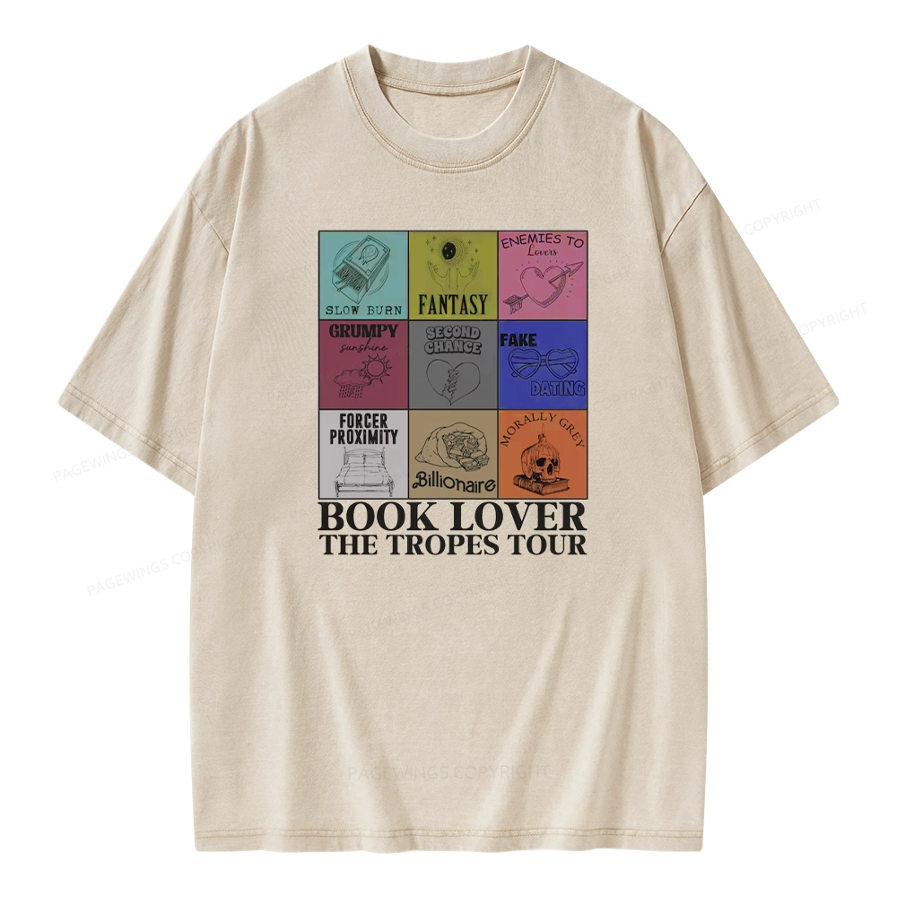 Pagewings Romance Book Genres Bookish Unisex Washed T-shirt