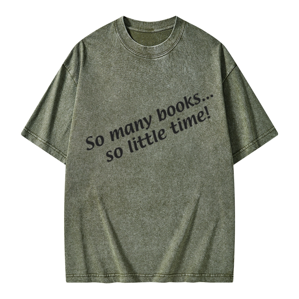 Pagewings So Many Books So Little Time Unisex Washed T-shirt