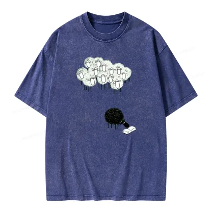 Pagewings Reading Fluffy Flock Unisex Washed T-shirt