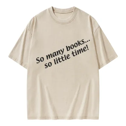Pagewings So Many Books So Little Time Unisex Washed T-shirt