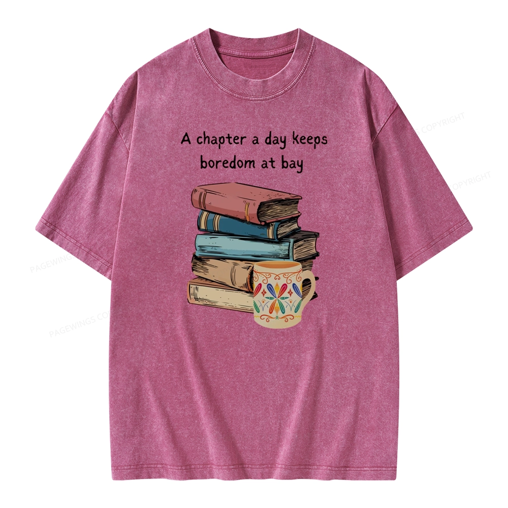 Pagewings Reading Fluffy Flock Unisex Washed T-shirt