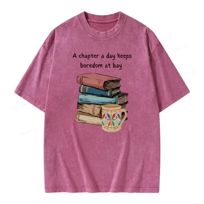 Pagewings Reading Fluffy Flock Unisex Washed T-shirt