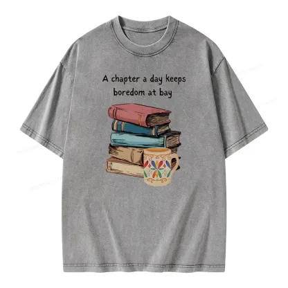 Pagewings Reading Fluffy Flock Unisex Washed T-shirt