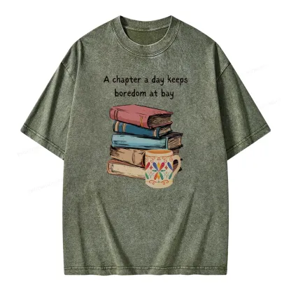 Pagewings Reading Fluffy Flock Unisex Washed T-shirt