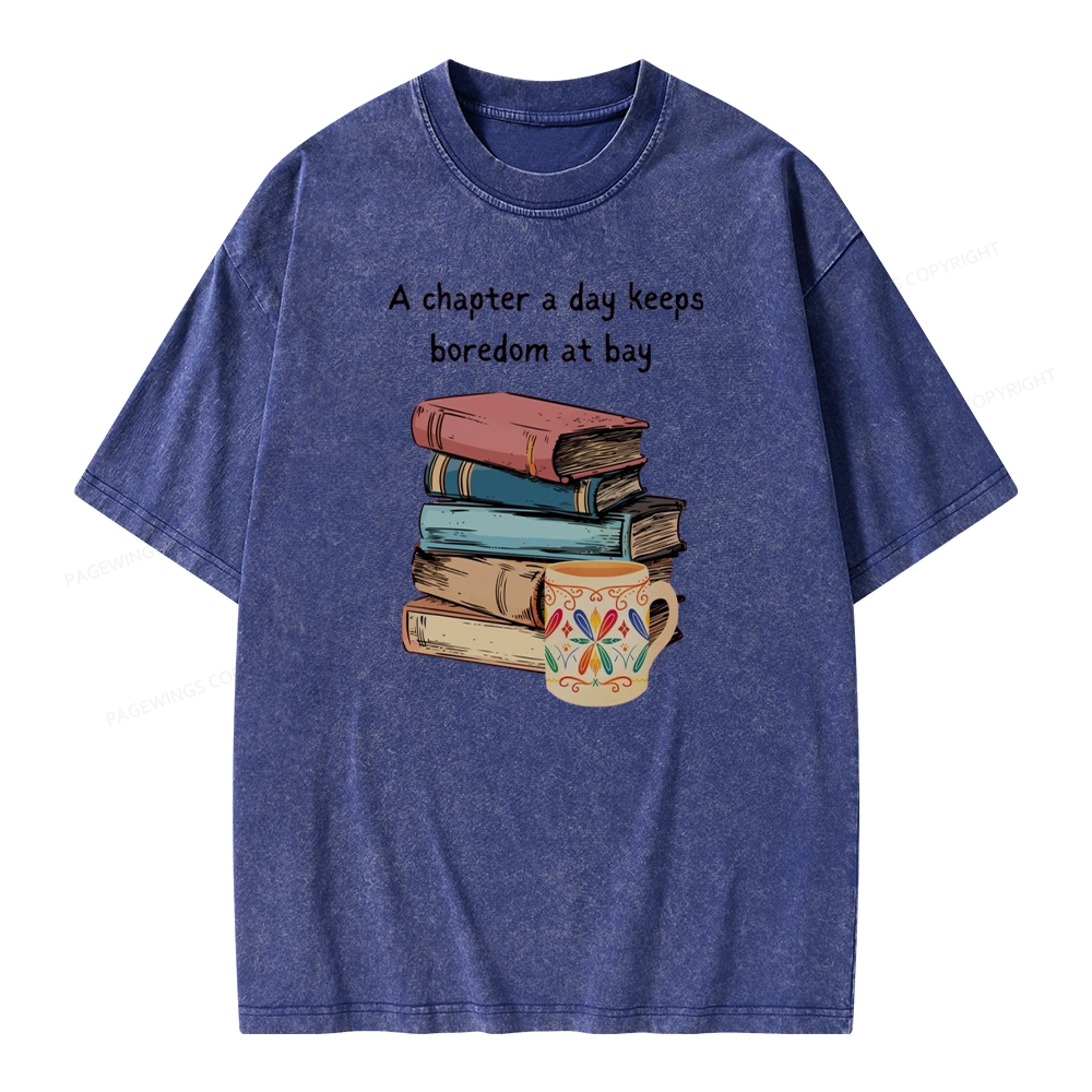 Pagewings Reading Fluffy Flock Unisex Washed T-shirt